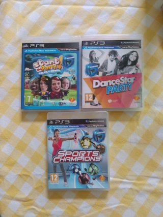 3 Juegos PS3: Sports Champions, DanceStar Party, S