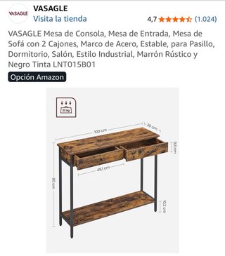 Consola recibidor estilo industrial