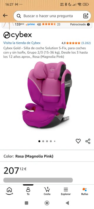 Silla de coche Cybex rosa