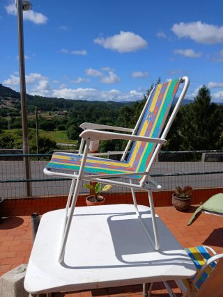 Silla plegable de exterior colorida