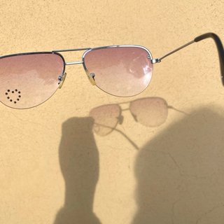 Gafas Aviador Lila Corazón Strass Y2K