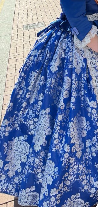 Traje de Fallera azul y dorado