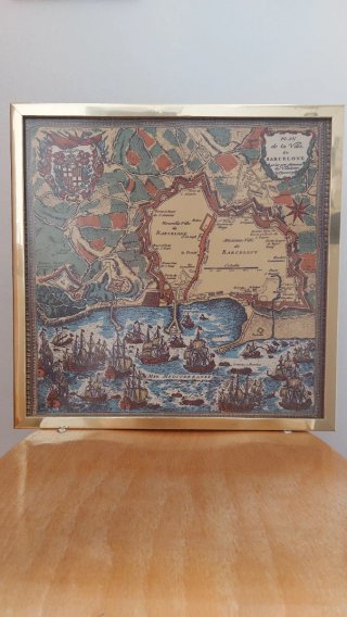 Reproducción Mapa Antiguo Barcelona 1697
