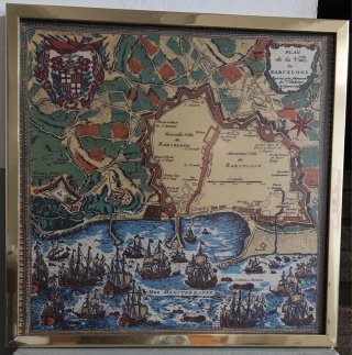 Reproducción Mapa Antiguo Barcelona 1697