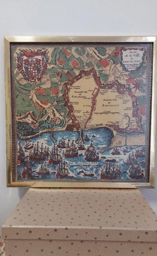 Reproducción Mapa Antiguo Barcelona 1697