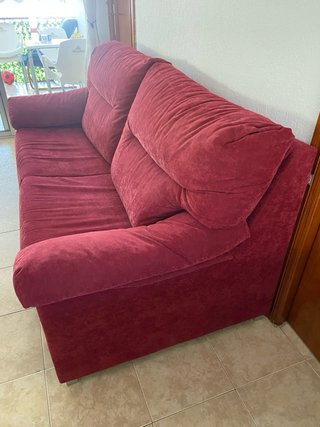 Sofá 3 plazas rojo