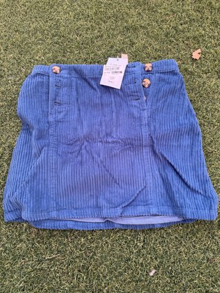 Falda de pana azul niña