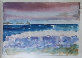 Acuarela Paisaje Marino A4