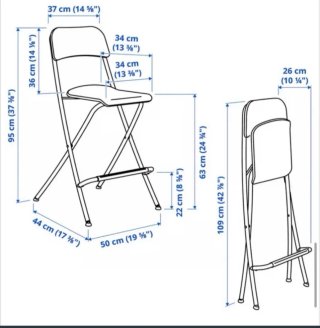 Taburetes altos plegables Ikea negros