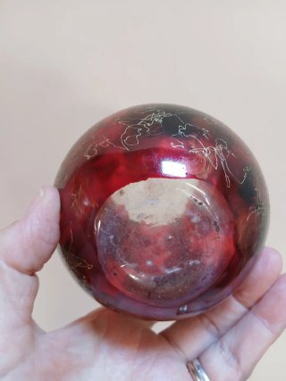 Vasetto in vetro rosso e oro