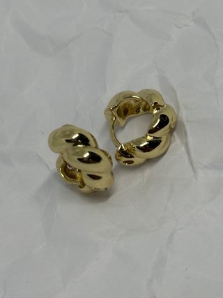 Pendientes pequeños Oro Laminado 14k Trenzados