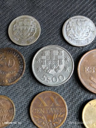 Lote 10 monedas antiguas de Portugal, 2 de Plata!