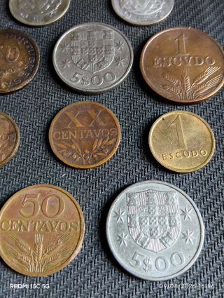 Lote 10 monedas antiguas de Portugal, 2 de Plata!