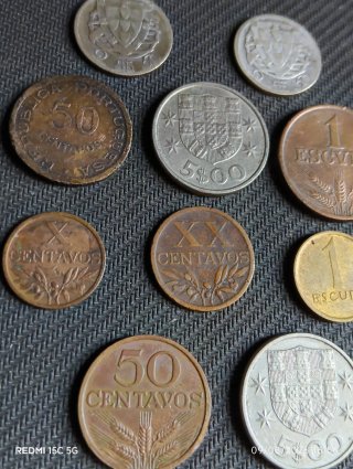 Lote 10 monedas antiguas de Portugal, 2 de Plata!