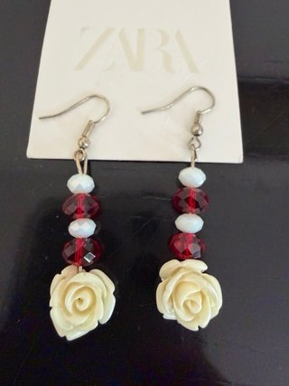 Orecchini Zara Rose e Perle Rosse