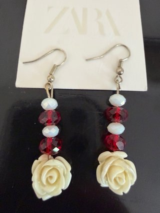 Orecchini Zara Rose e Perle Rosse