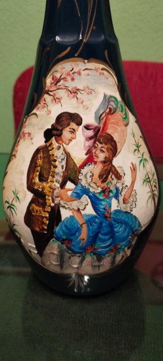 Pareja Botellas Vintage Años 50 Pintadas