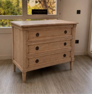 Cómoda Antigua Luis XVI francesa madera lavada