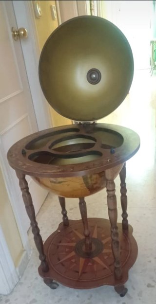 Mueble Bar Globo Terráqueo Vintage Madera