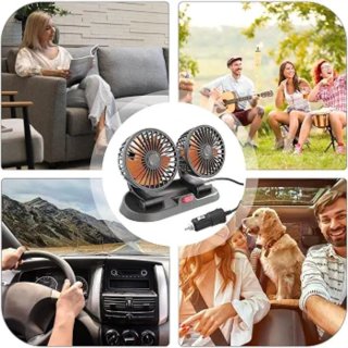 Ventilatore Doppio Ricaricabile per Auto