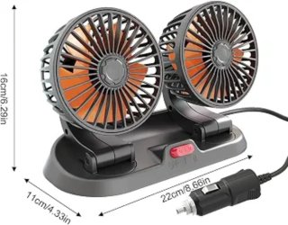 Ventilatore Doppio Ricaricabile per Auto