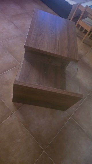 Mesa auxiliar comedor madera y cristal