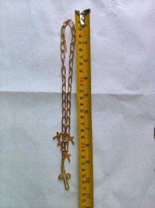 Collar cadena eslabones con cruces doradas