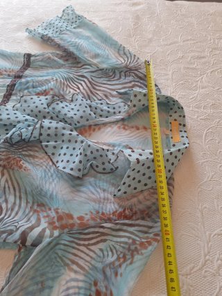 Blusa Vintage BIBA Azul y Marrón