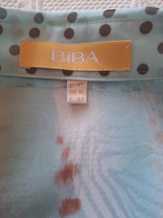 Blusa Vintage BIBA Azul y Marrón