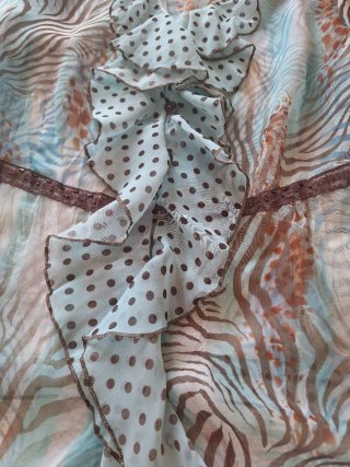 Blusa Vintage BIBA Azul y Marrón