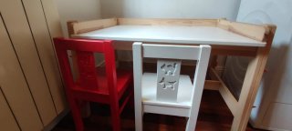 Mesa escritorio y taburete FLISAT IKEA