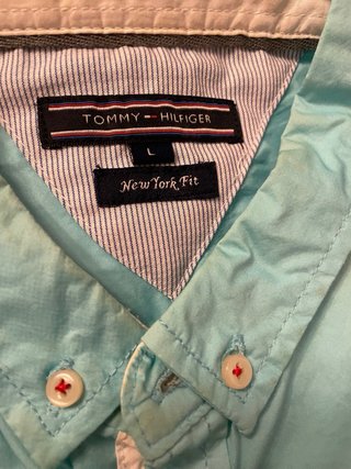 Camisa Tommy Hilfiger Azul Agua Talla L