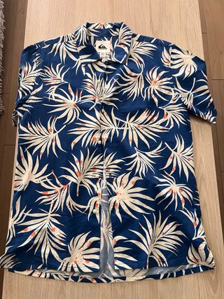 Camisa Quiksilver Estampada Hawaiana Azul