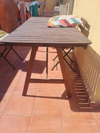 Mesa y 4 Sillas de Madera IKEA Terraza / Jardín