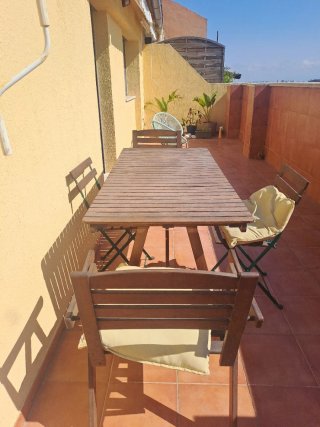 Mesa y 4 Sillas de Madera IKEA Terraza / Jardín