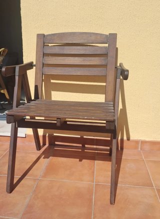 Mesa y 4 Sillas de Madera IKEA Terraza / Jardín