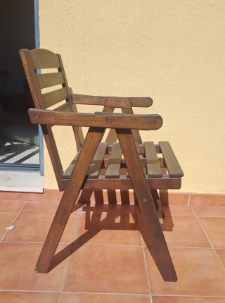 Mesa y 4 Sillas de Madera IKEA Terraza / Jardín