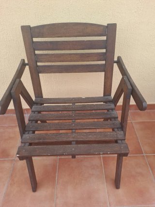 Mesa y 4 Sillas de Madera IKEA Terraza / Jardín