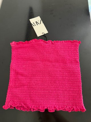 Top Zara smanicato fucsia taglia unica