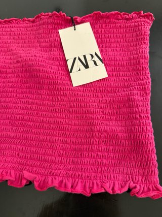 Top Zara smanicato fucsia taglia unica