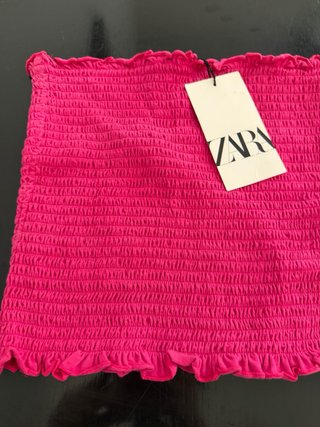 Top Zara smanicato fucsia taglia unica