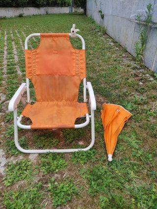 Silla de Playa Naranja y Blanca niñ@