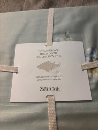 Funda nórdica verde con estampado floral