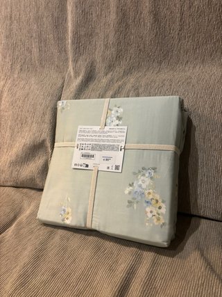 Funda nórdica verde con estampado floral