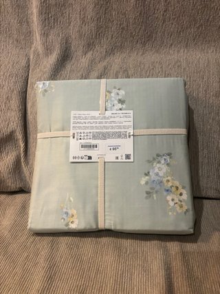 Funda nórdica verde con estampado floral