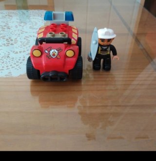 Coche Bombero Lego con Figura y Pico