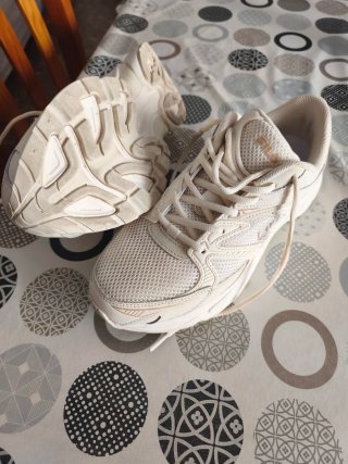 Zapatillas Fila Beige y Blancas