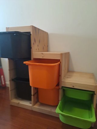 Mueble almacenaje infantil pino 7 cajas IKEA