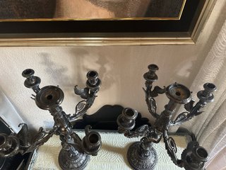Par Candelabros Bronce/Latón estilo neobarroco