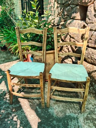 2 Sillas Rústicas Madera